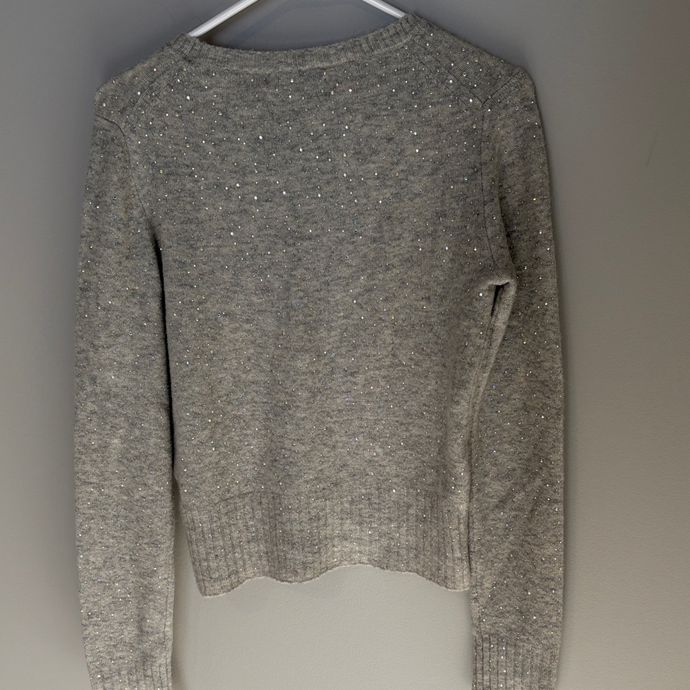 J. Crew Light Gray Sweater with Sparkle Accents - xs NWT - Picture 8 of 16